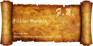 Fülöp Margit névjegykártya